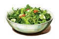 illustration of a bowl of green salad. Generative AI