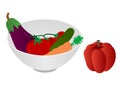 Illustration of a bowl with vegetables