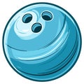 Illustration of a bowling ball, blue color with a glossy surface Royalty Free Stock Photo