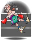 A illustration of a boxer knocked out