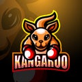 Boxing kangaroo mascot esport logo design