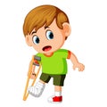 Boy with broken leg Royalty Free Stock Photo