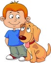 Boy and puppy Royalty Free Stock Photo