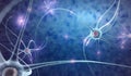 Illustration of brain cells and impulses Royalty Free Stock Photo