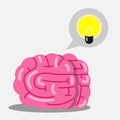 illustration of a brain that has an idea Royalty Free Stock Photo