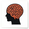 An illustration of a brain-shaped maze and a concept of science and medicine. Royalty Free Stock Photo