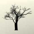 Illustration with branch tree silhouette. EPS 8 Royalty Free Stock Photo