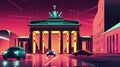 Illustration of Brandenburg Gate Berlin, Generative AI Royalty Free Stock Photo