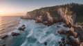 An Illustration Of A Breathtaking View Of A Rocky Coastline At Sunset AI Generative
