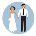 Illustration with bride and groom