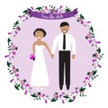 Illustration with bride and groom