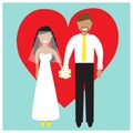 Illustration with bride and groom