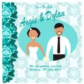 Illustration with bride and groom