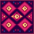 bright carpet kilim with ethnic pattern
