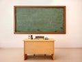illustration of bright empty classroom with blackboard and te Royalty Free Stock Photo
