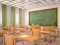 Illustration of bright empty classroom for lessons Royalty Free Stock Photo