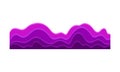 Vector illustration of bright purple music waves in form of hills. Audio equalizer. Sound vibrations
