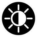 Brightness black circle icon