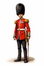 Illustration of a British Royal Guard soldier. United Kingdom