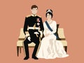 Illustration of British Royal in Stately Grandeur