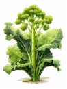 Illustration of broccoli plant on white background