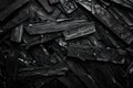 Broken black glass texture,  Abstract background and texture for design Royalty Free Stock Photo