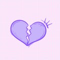 Illustration of broken heart icon Royalty Free Stock Photo