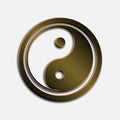 Illustration of bronze metallic Jin Jang, white background Royalty Free Stock Photo