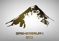 Illustration of bronze Mt. Gasherbrum I Royalty Free Stock Photo