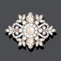 brooch vintage with precious stones. glamour