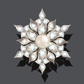 brooch vintage with precious stones. glamour