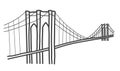 Illustration of brooklyn bridge, new york