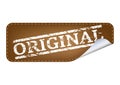 Illustration of a brown badge with ORIGINAL written on it isolated on a white background