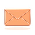 Illustration of a Brown Envelope, Mail, Communication Concept, Correspondence, and Message Delivery, Simple Design Royalty Free Stock Photo