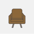 Illustration of brown sofa chair