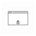 Illustration of a browser window displays a locked padlock icon symbolizing online security Royalty Free Stock Photo