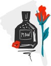 Illustration of brutal bottle of perfume for man