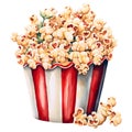 Illustration of a bucket of popcorn. Royalty Free Stock Photo