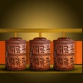 Buddhist prayer wheels