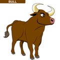 illustration of a bull cartoon