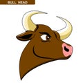 Illustration of a bull head cartoon