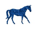 Illustration of bull horse blue animal glitter