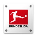 Illustration of Bundesliga signage logo isolated on a white plate.