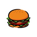 Illustration of a burger. good for burger restaurant or any business related to burger