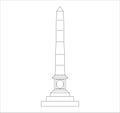 Illustration of Burnaby\'s Memorial in Birmingham in England for web and mobile design isolated on a