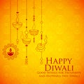 Burning diya on Happy Diwali Holiday background for light festival of India Royalty Free Stock Photo