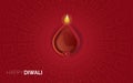 Illustration of burning diya on Happy Diwali Holiday background