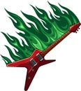 vector illustration of Burning electric guitar design Royalty Free Stock Photo