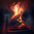Illustration of burning stairs to the hell