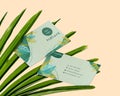 Illustration of Business Card plants with leafs shape, Vector business card. Suitable ID card with nature style